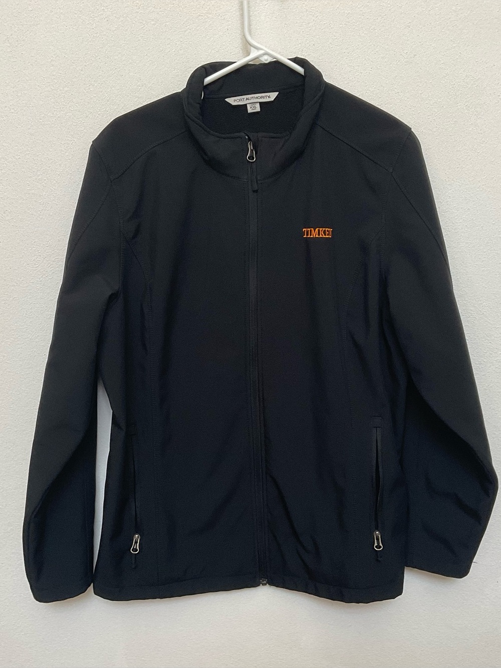 Port Authority Black Scuba Soft Shell Full Zip Jacket Timken Logo Size XXL